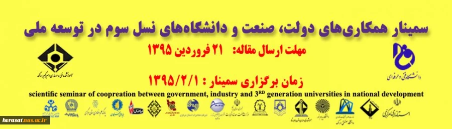برگزاری سیمنار همکاری های دولت.صنعت و دانشگاه های نسل سوم در توسعه ملی.
مکان: آموزشکده فنی امیر کبیر اراک