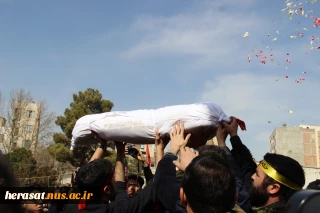 تشیع و تدفین شهید 19 ساله گمنام هشت سال دفاع مقدس در آموزشکده دختران کرج