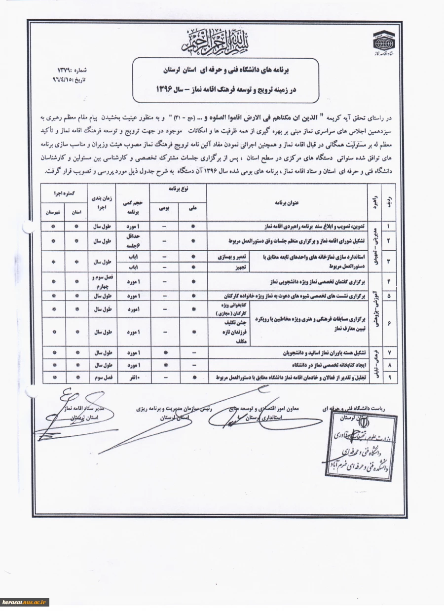 تشکیل جلسه ستاد اقامه نماز دانشکده فنی خرم آباد 5